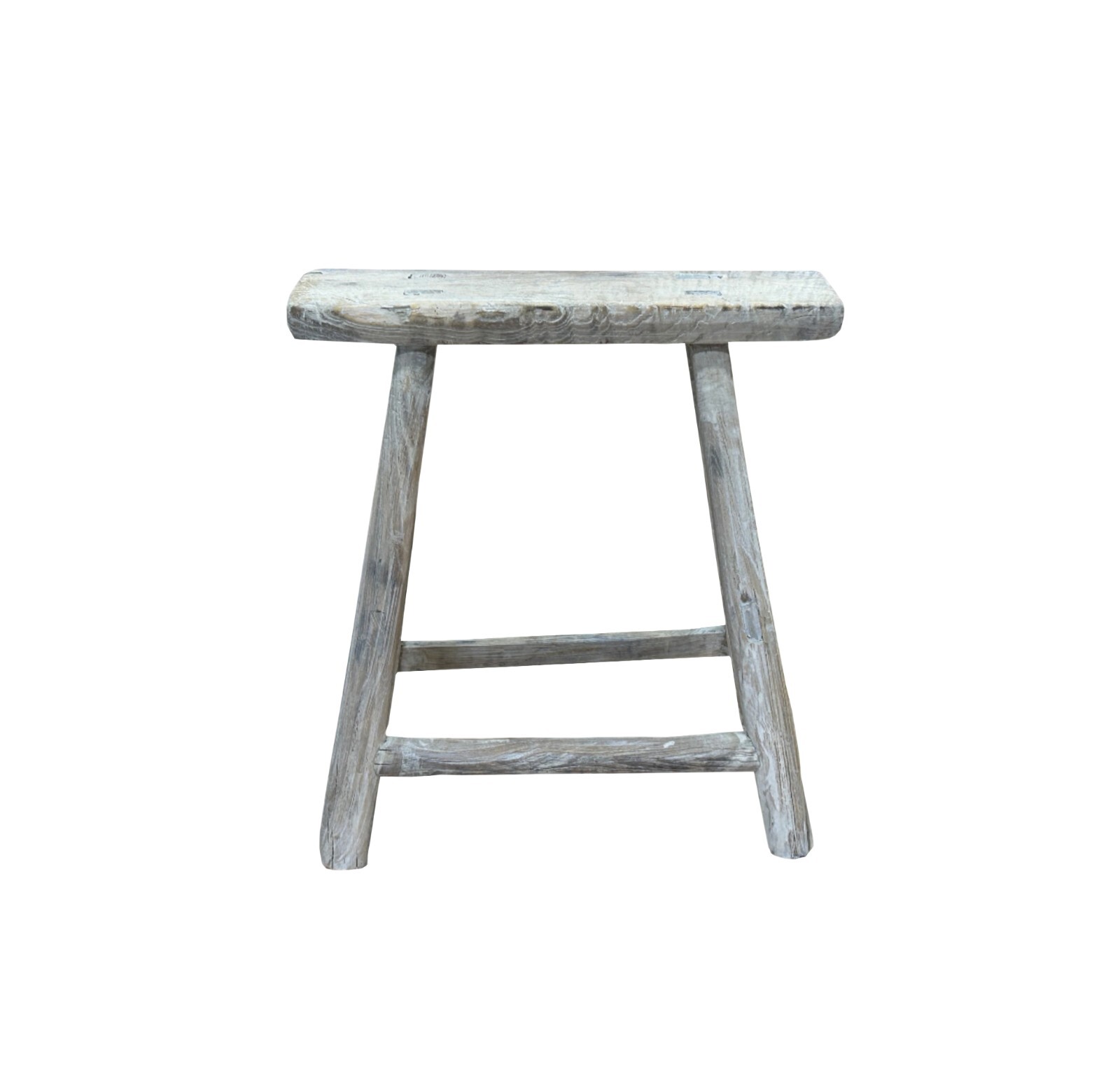 Rustic Raw Rough Wood Grain Rectangle Slim Stool Bench Side Table ws4586