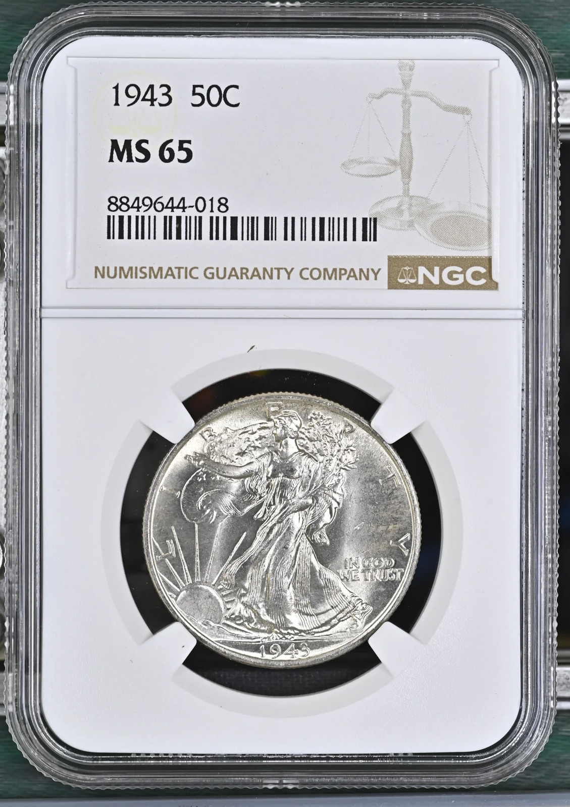 1943 Walking Liberty Half Dollar NGC MS-65