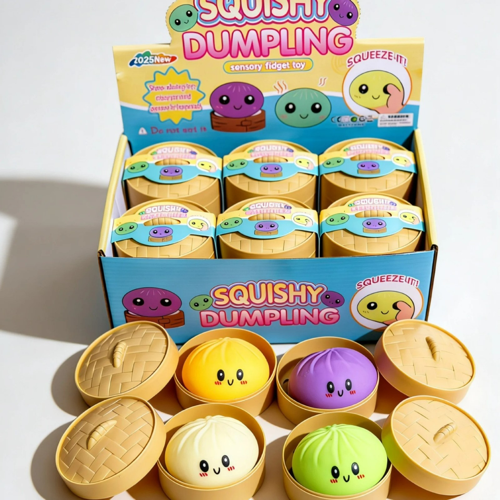 Giant Dumpling Mystery Box: Random Color Glitter Squishy Toy, Aesthetic Desk Toy