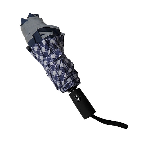 Revers-A-Brella Portable Umbrella with Reflective Border Navy Gingham A390219