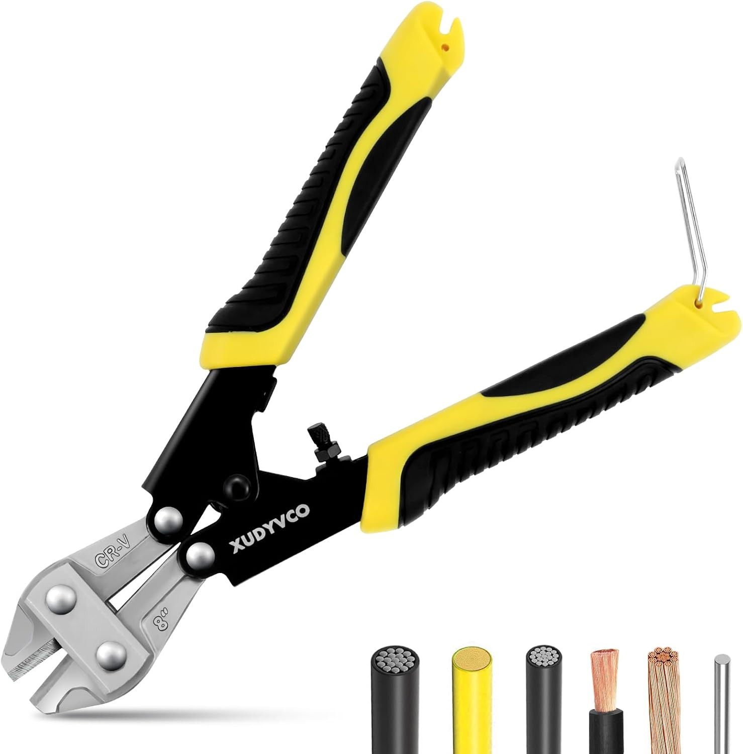 8IN Heavy Duty Mini Bolt Cutters with Labor-Saving Spring | Wire Cable Cutters w