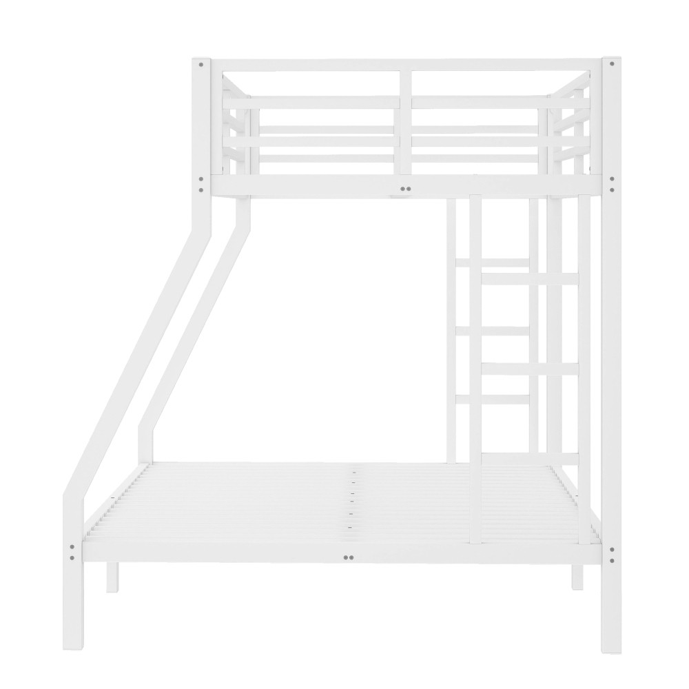 Twin over Full Metal Bunk Bed for Teens/Adults, Sturdy Noise-Free w/ Guardrail