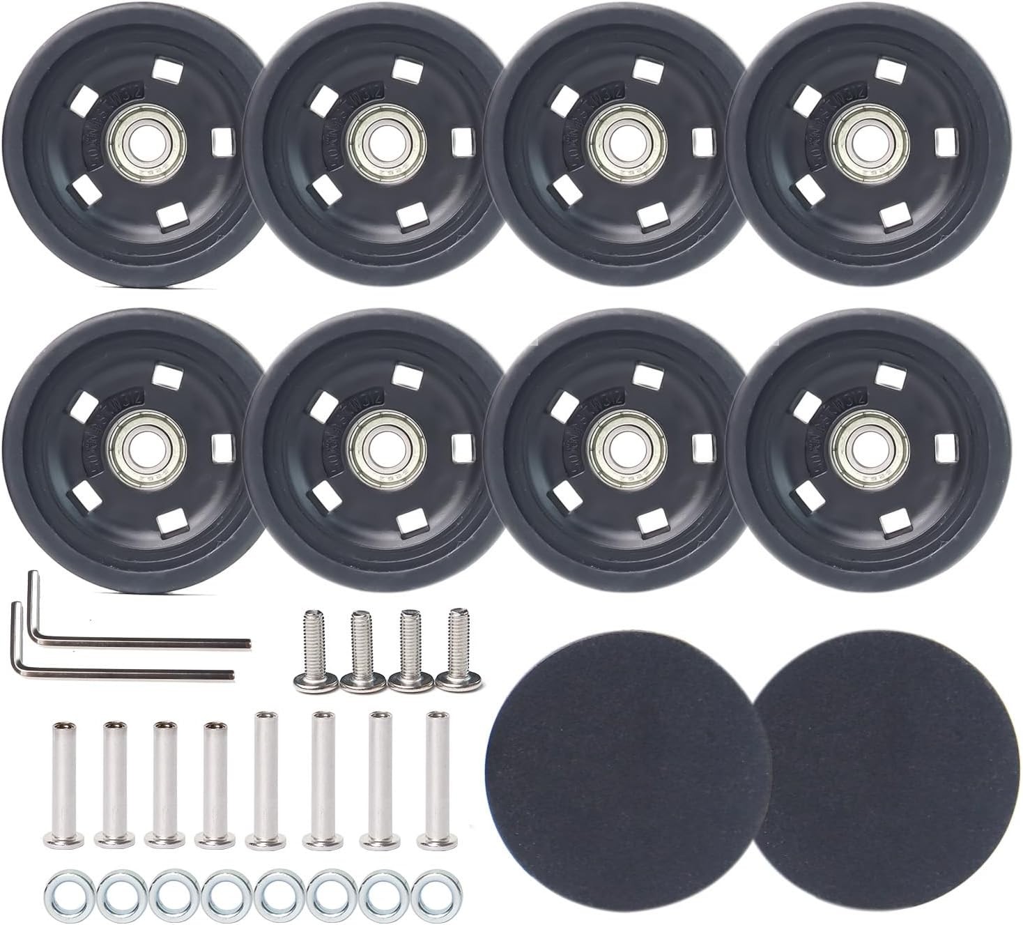 Luggage Wheels Replacement Kit 50Mm X 12Mm, Suitcase Replacement Wheels with Bla