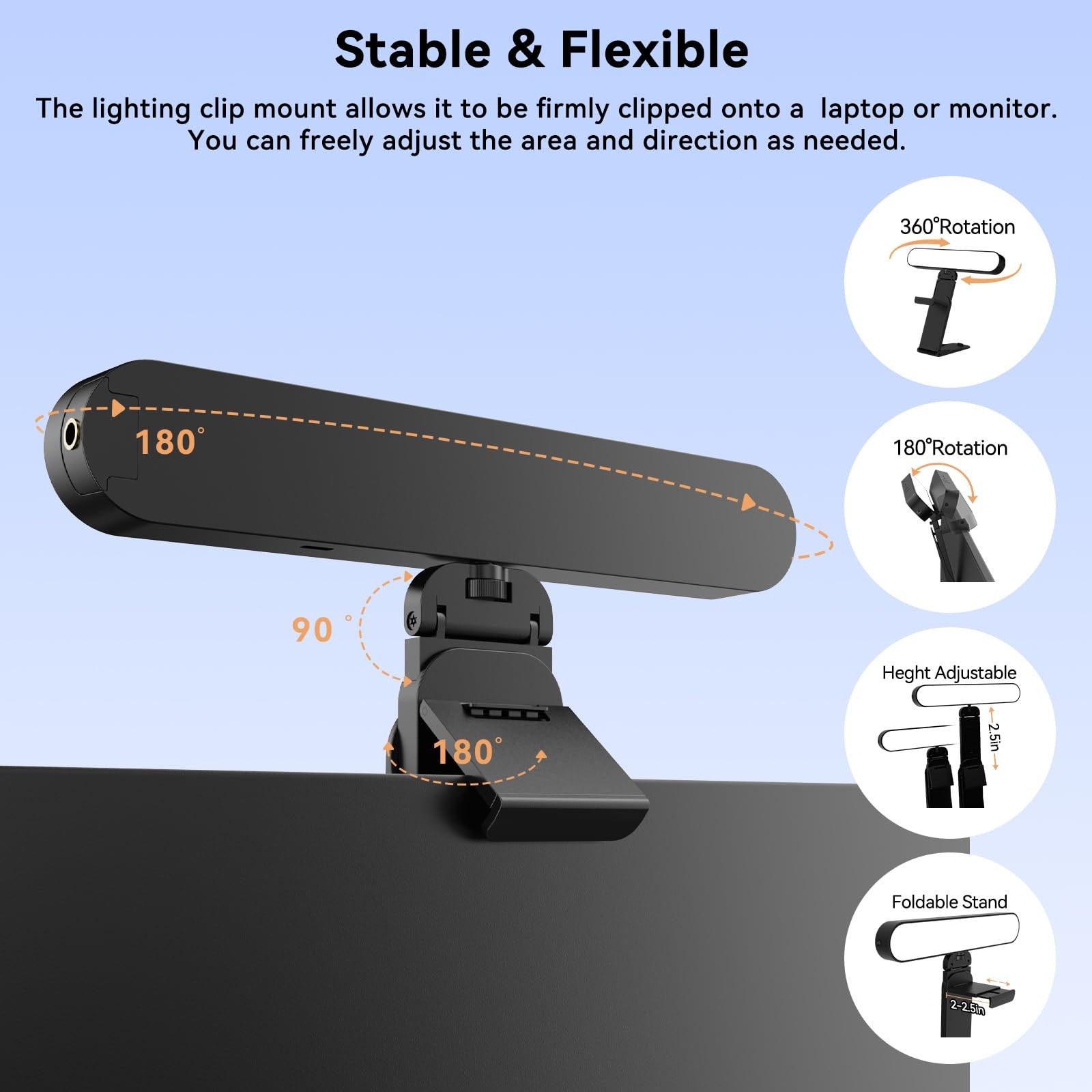 Video Conference Lighting, Webcam Light with Remote & Touch Control, 3 Color ...