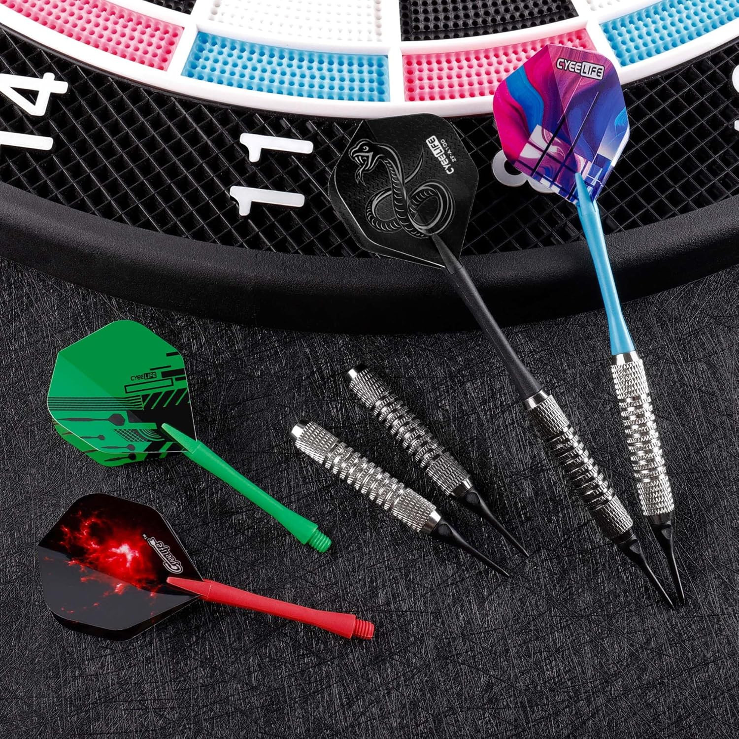 Darts Plastic Tip - 18Pcs Soft Tip Darts Set for Electronic Dart Board