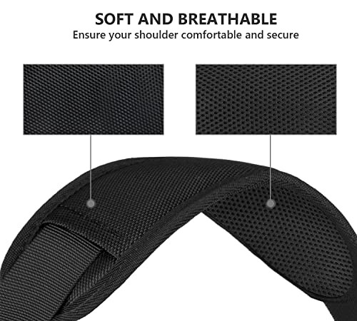 Shoulder Strap, 52" Universal Adjustable Padded Laptop Shoulder Strap Black