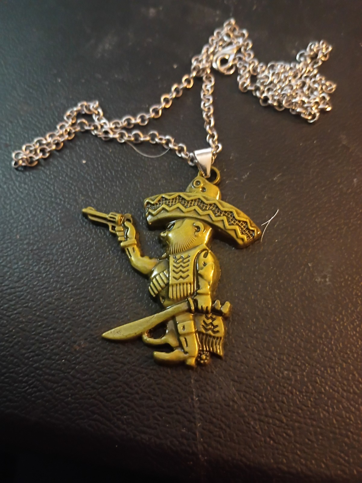 Bandidos Goldtone Fat Mexican Necklace