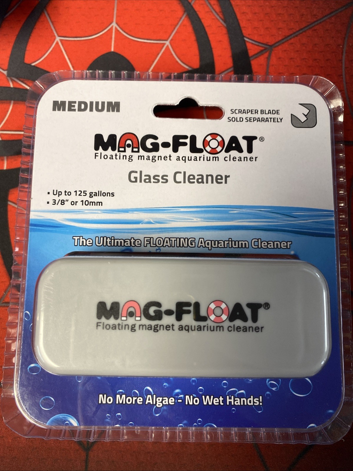 MAG-FLOAT Floating Magnet Aquarium Cleaner Glass Cleaner, Medium Up to 125 gal.