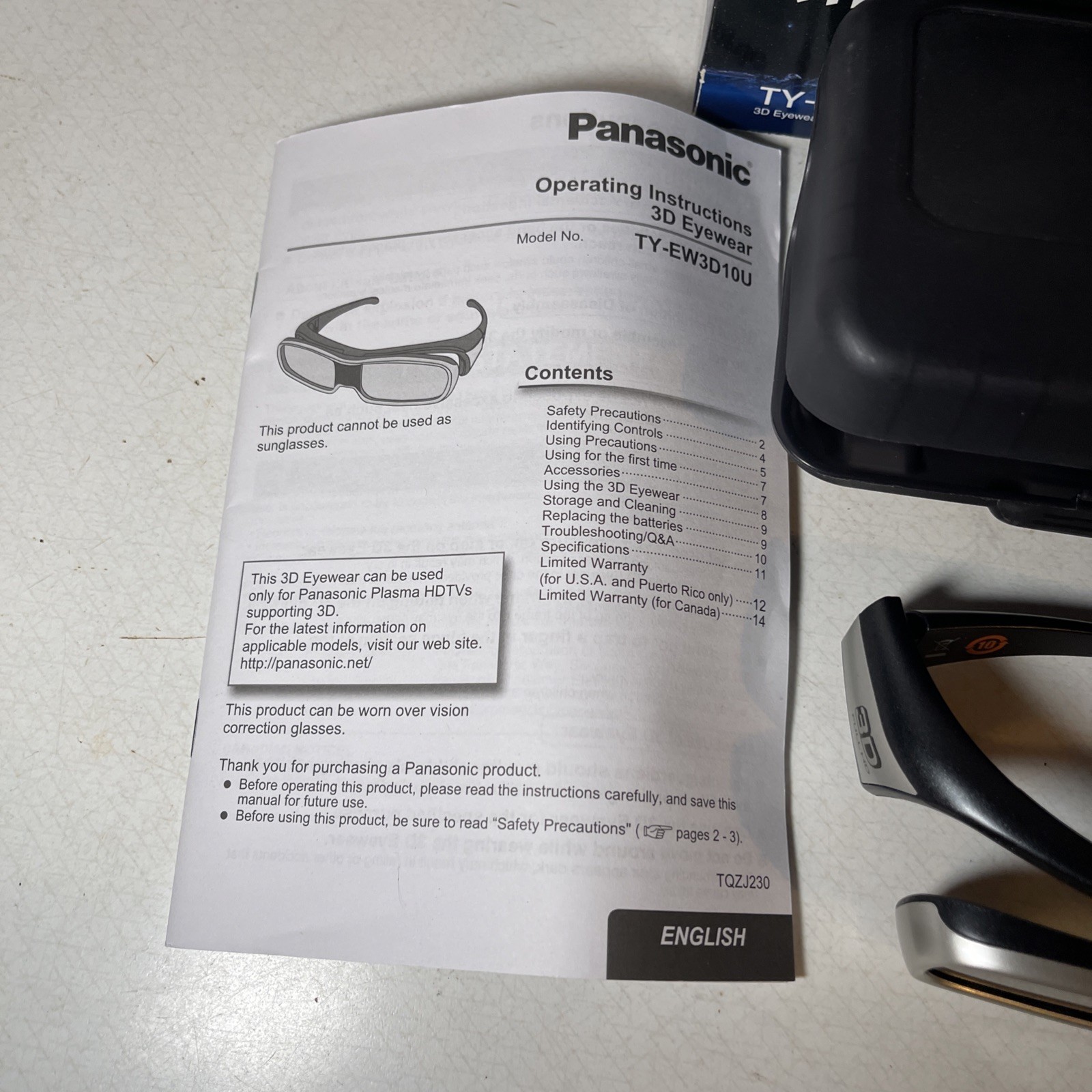 Panasonic TY-EW3D10 Full HD 3D Glasses With Case