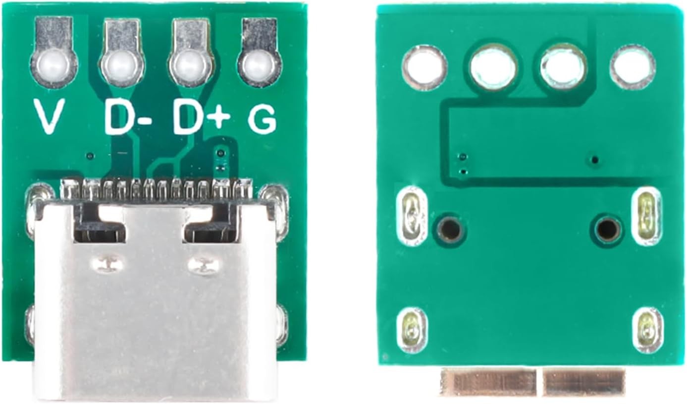 20 Pcs USB 3.1 Type C Connector Board DIY Serial Basic Breakout Female Connector