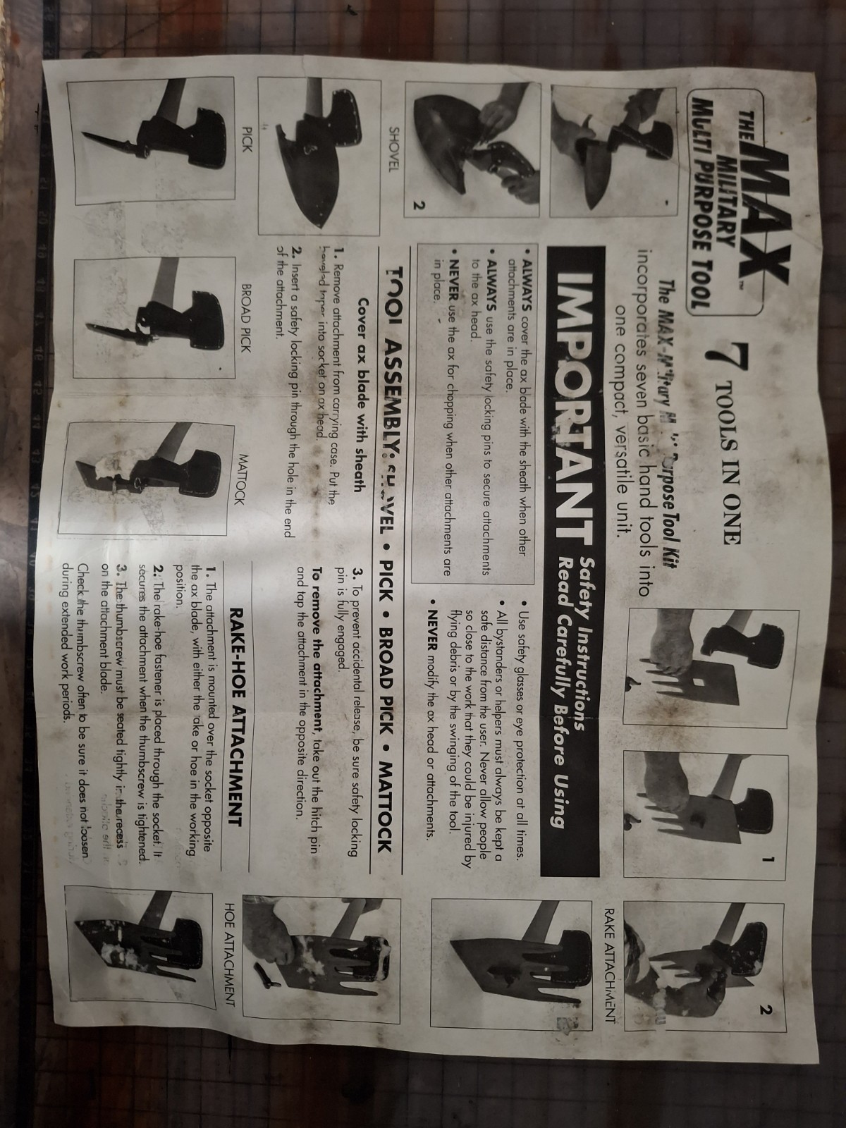 MAX Military Multi Purpose Tool 7-in-1 Complete Kit Military Surplus Used