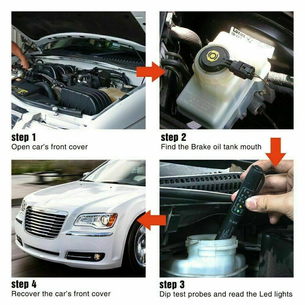 Brake Fluid Liquid Oil Moisture Tester Pen Car Testing Tool For DOT3 DOT4