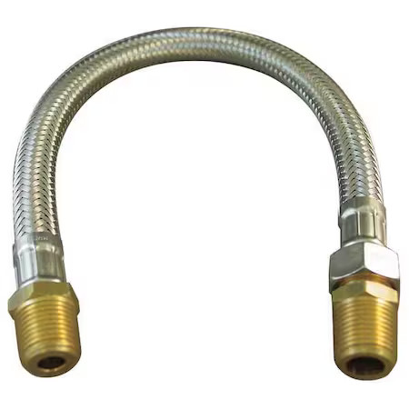 Flexible Hose Assembly , Brass 1/2 In Mnpt X Brass 1/2 In Fnpsm,  24 In L,