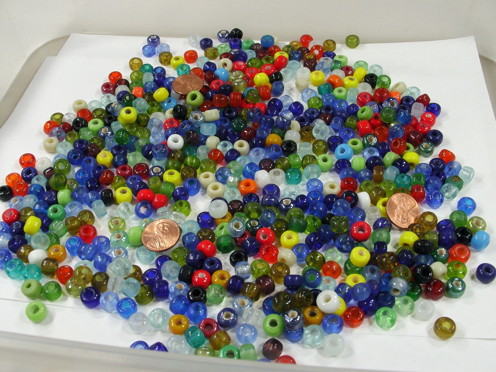 2 Pounds Luster (6mm x 9mm) India Handmade Glass Pony Beads (BNT-97B)⭐
