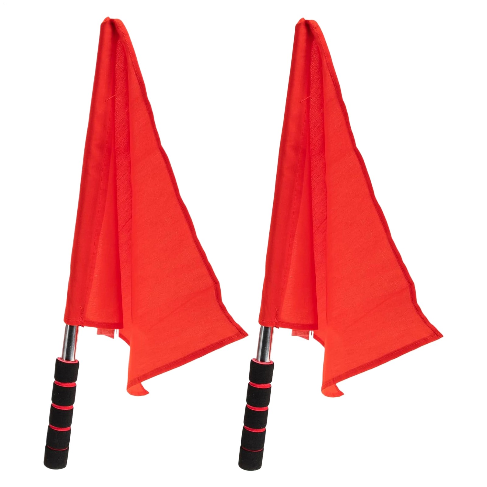 2 Pcs Soccer Side Flags & Football Equipment Referee Linesman Sports Flag - RED