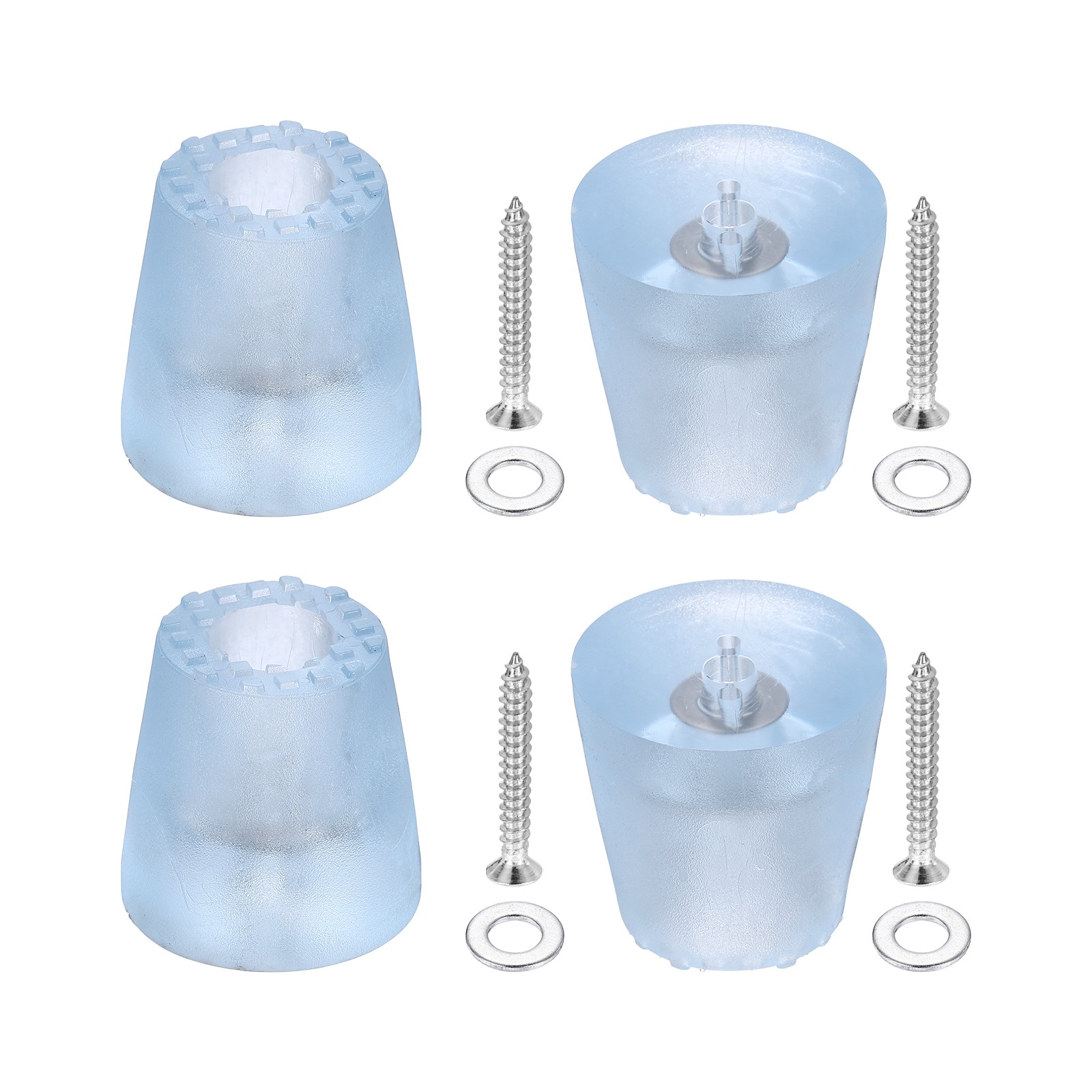4Pcs Furniture Pads, 1.89" W x 1.89" H Non Slip Feet with Screw, Clear