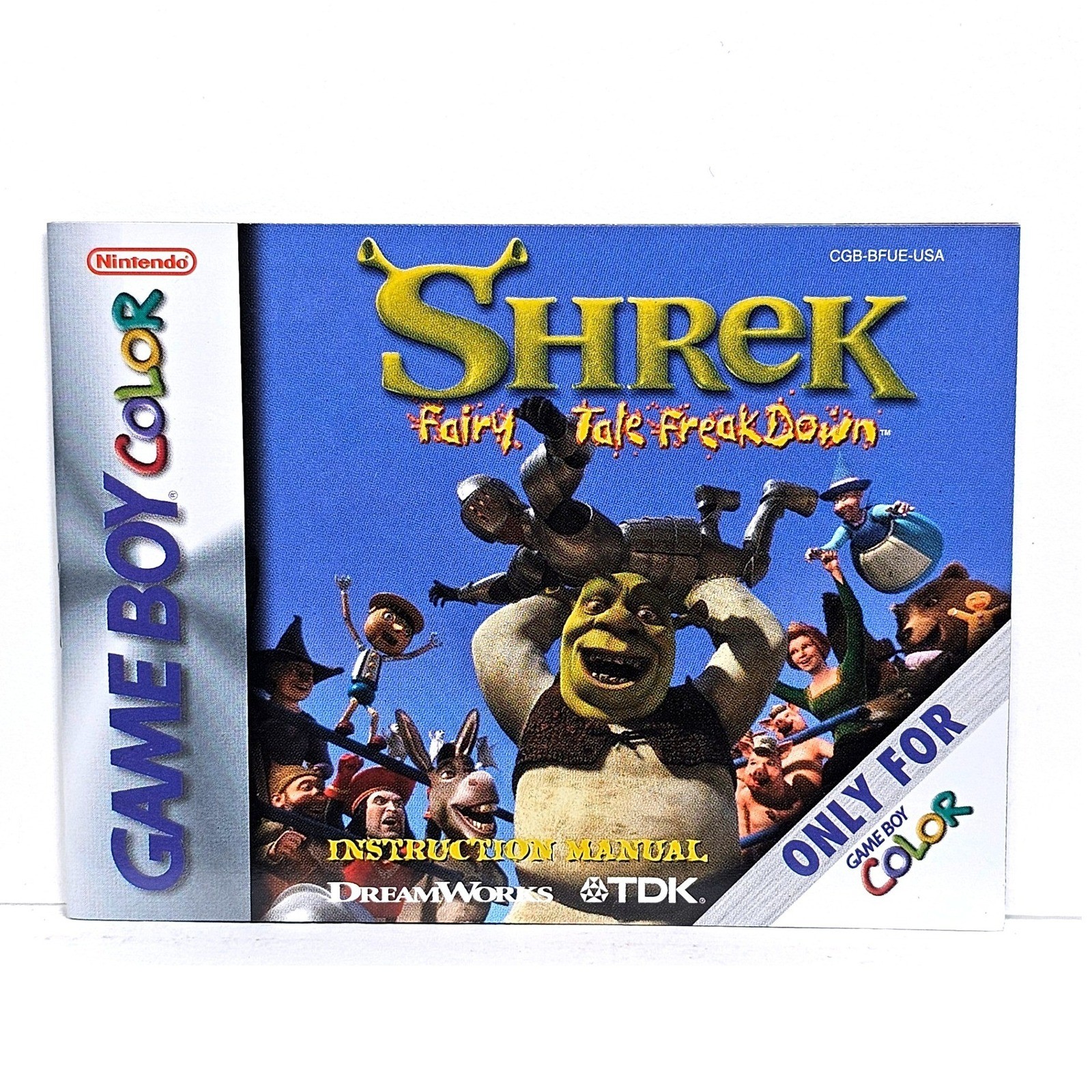 Nintendo Shrek Fairy Tale FreakDown GBC Instruction Manual CGB-BFUE-USA LN