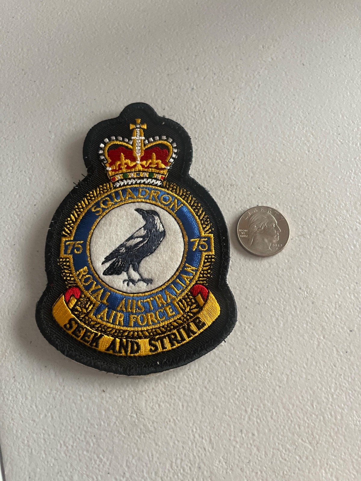 US military patch USAF RAF 75TH ROYAL AUSTRALIAN AIR FORCE SQUADRON