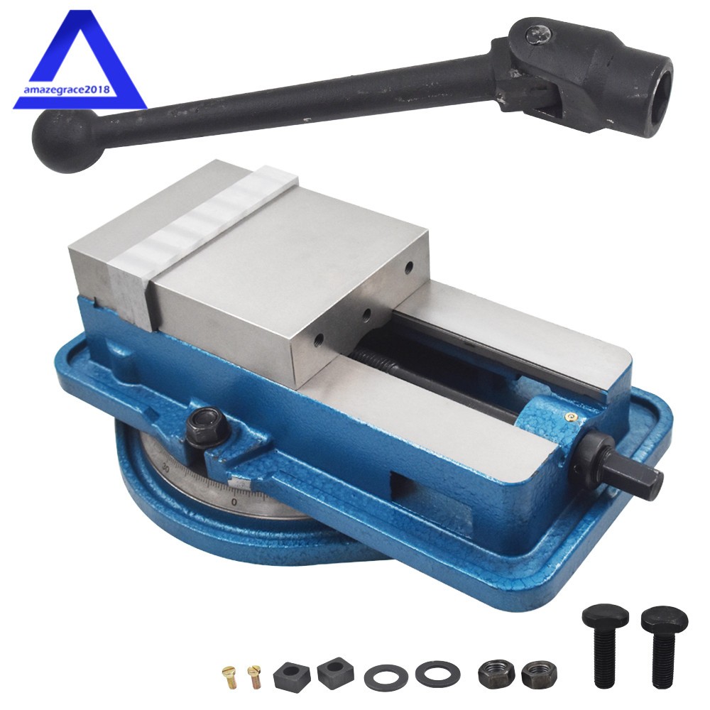 6" Milling Machine Lockdown Vise Swiveling Base Bench With 360° Swiveling Base