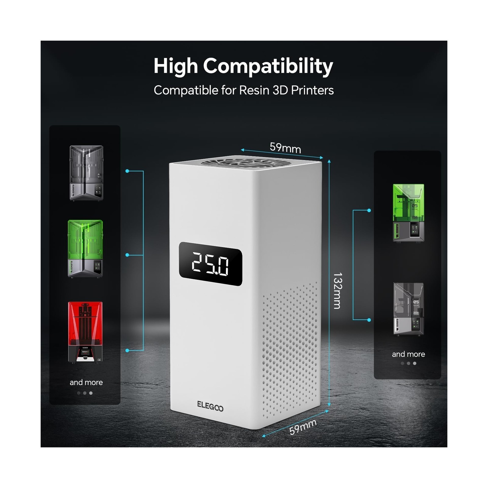 ELEGOO Smart Mini Heater for Resin 3D Printer, Intelligent Temperature Contro