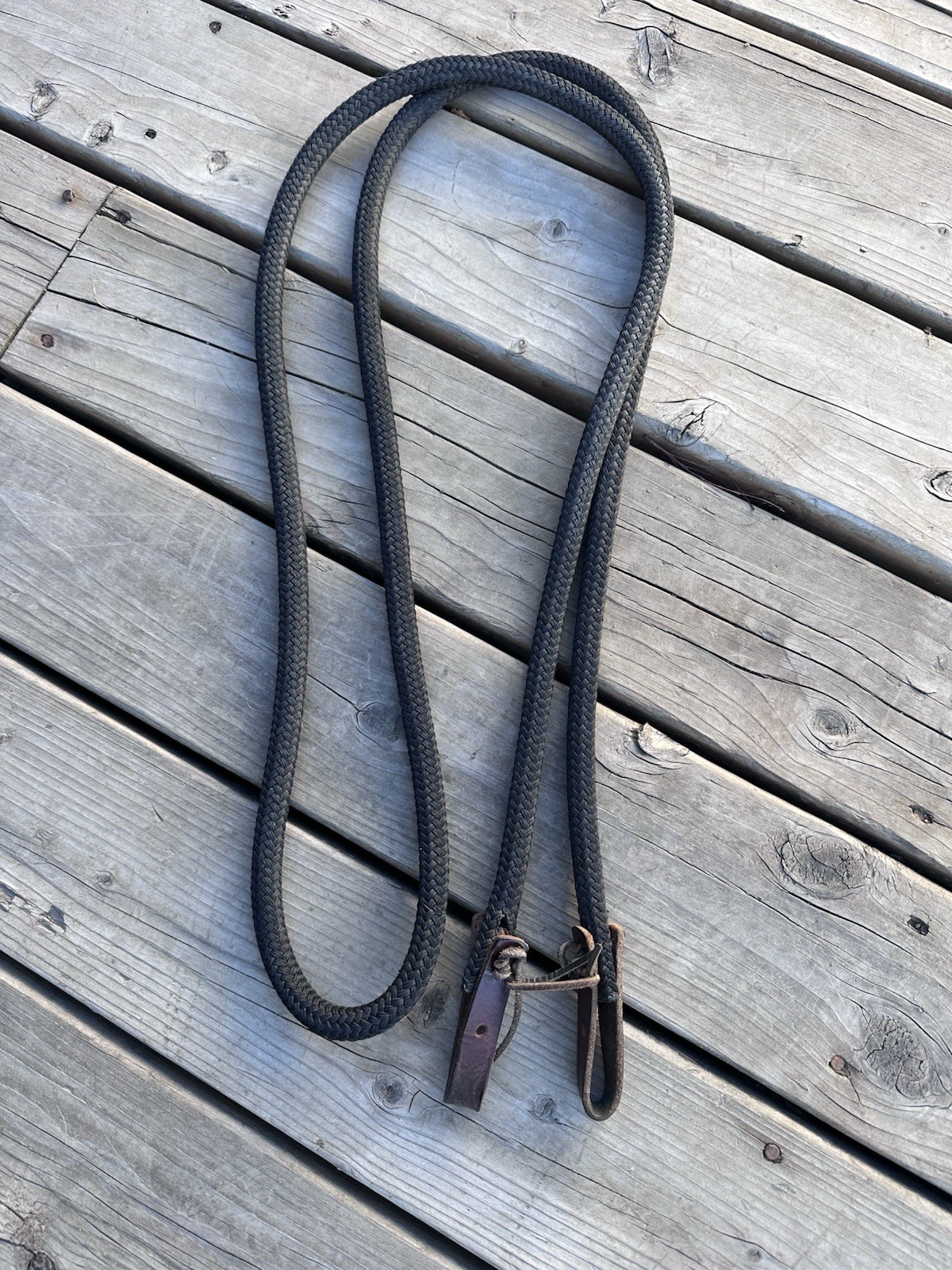 Horse Tack - 9 1/2’ Yacht Rope Black Western Loop Trail Reins