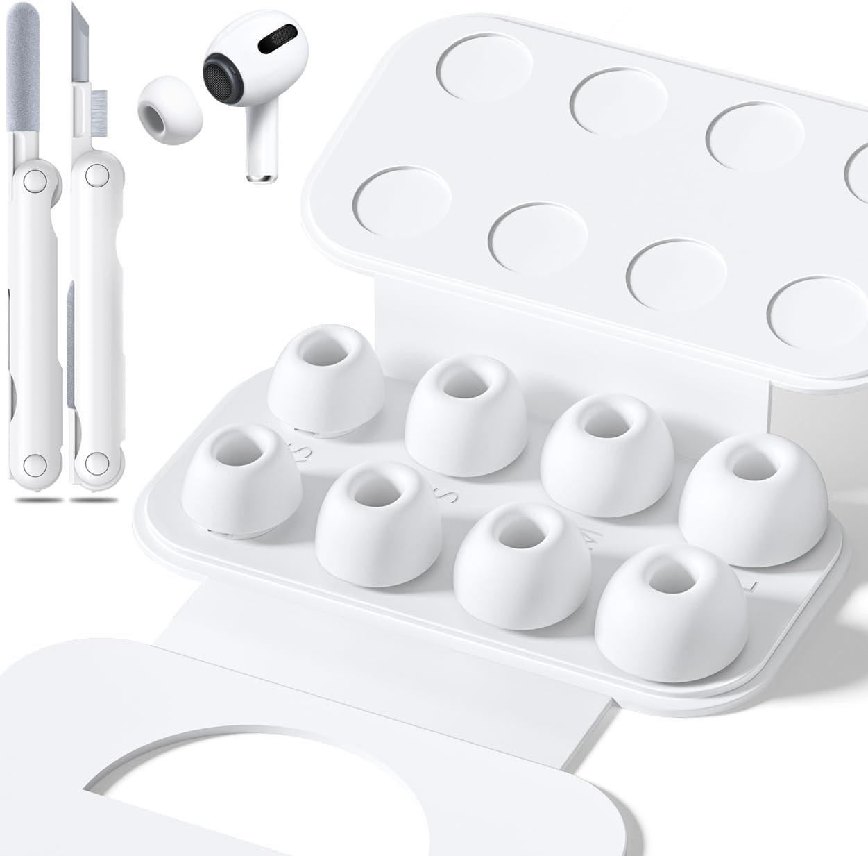 4 Pairs Replacement Ear Tips for Airpods Pro 2nd/1st Generation with Portable St