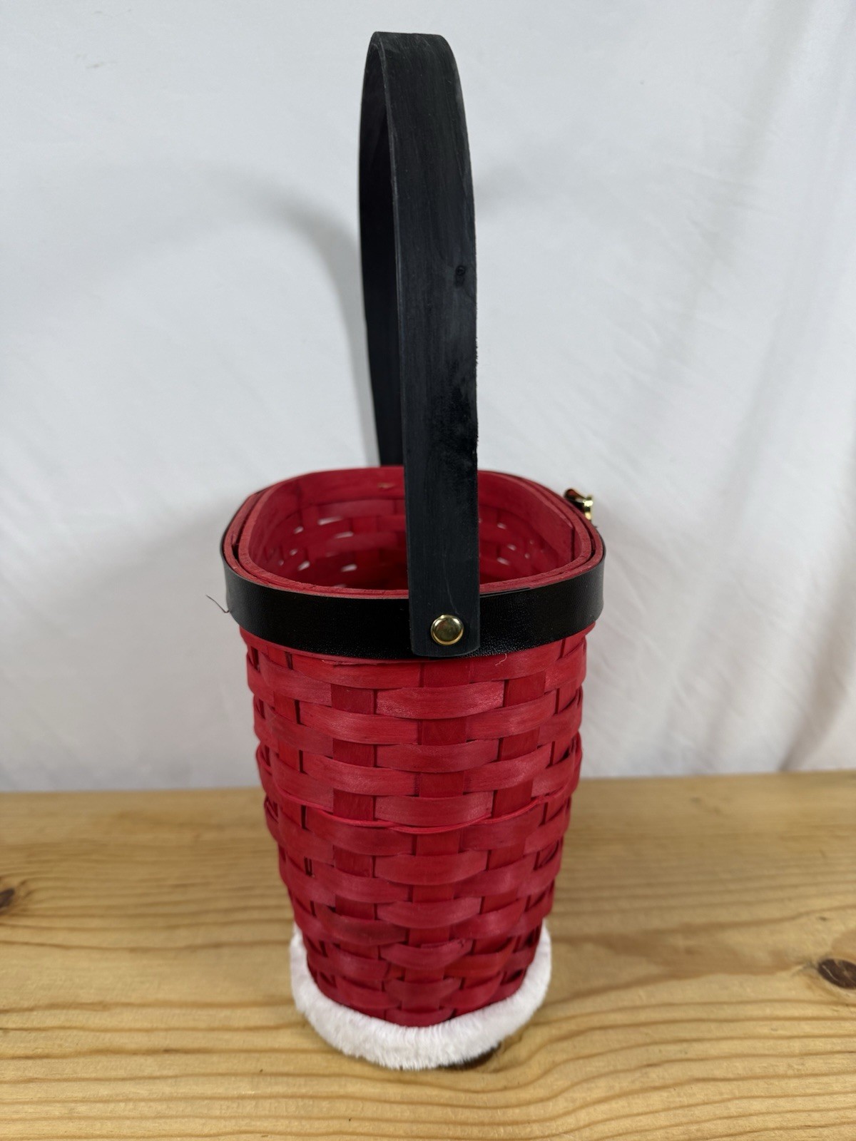 Vintage Santa Basket Wine Holder w/ Handle