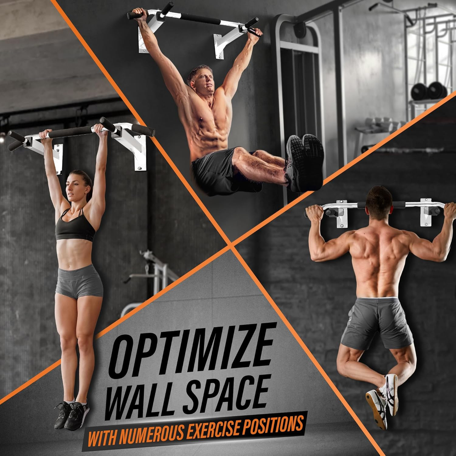 Pull up Bar Wall Mounted - Multifunctional Wall Mounted Pull up Bar for Home Gym