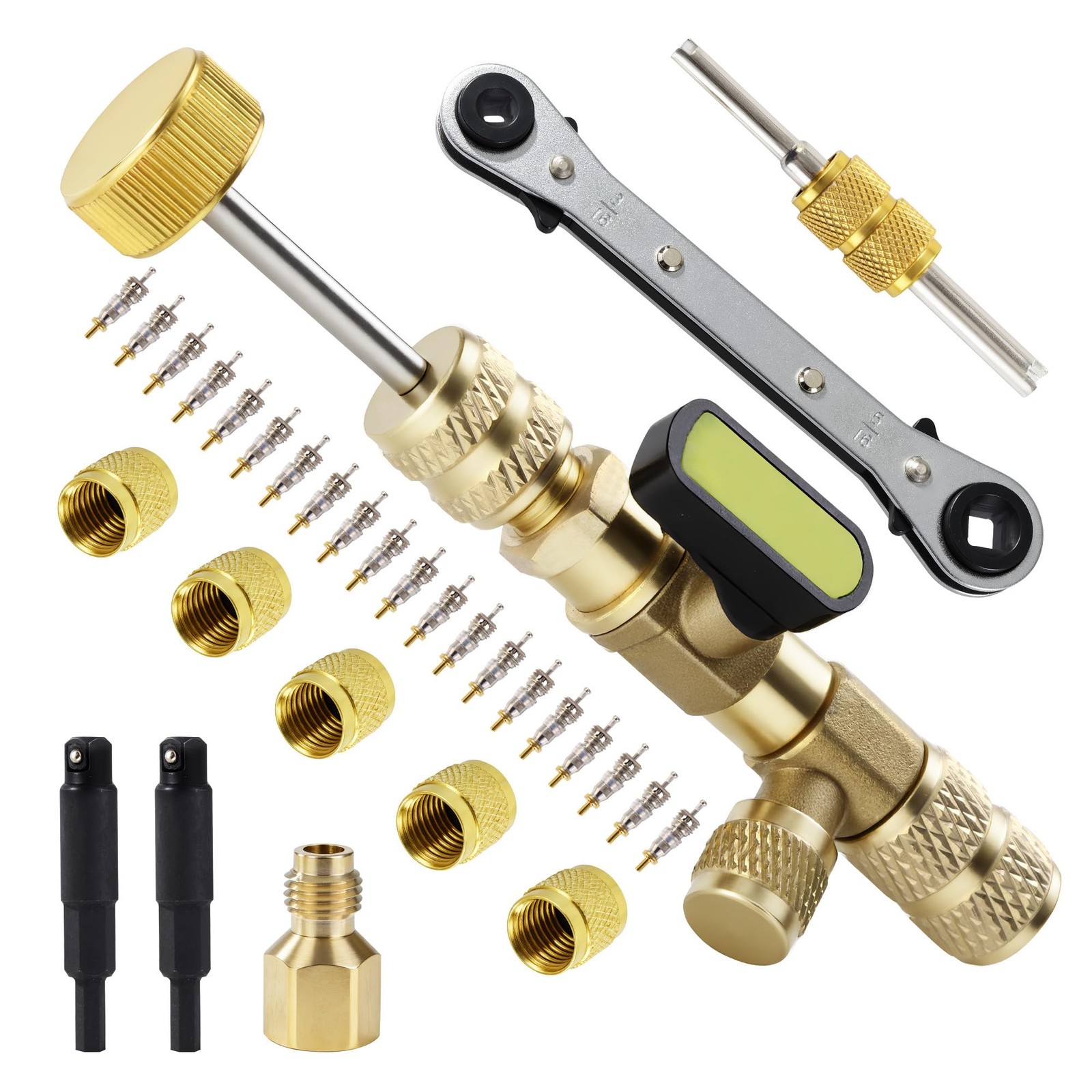 HVAC Valve Core Remover Installer Tool Set Fits R32 R22 R12 R410a R407