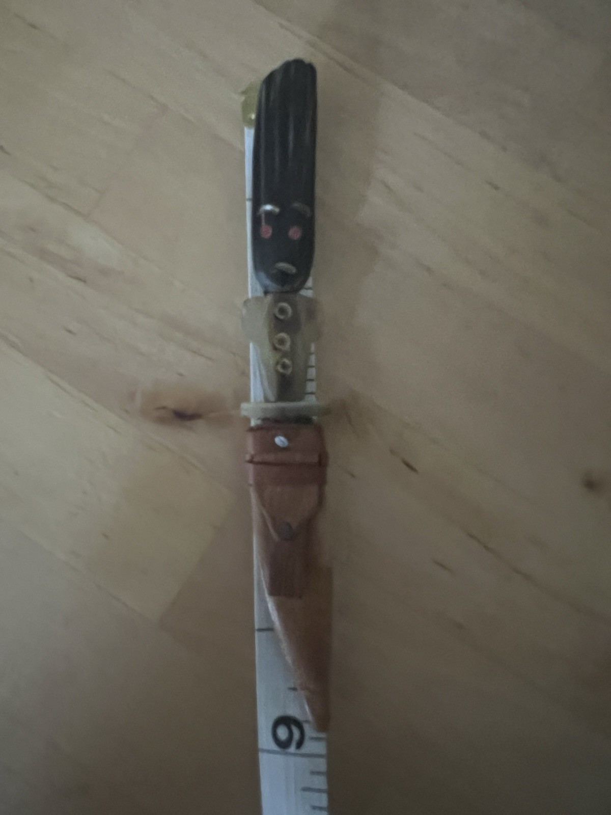 Guatemalan Chichicastenango Fixed Blade Knife W/ Sheath Carved Handle