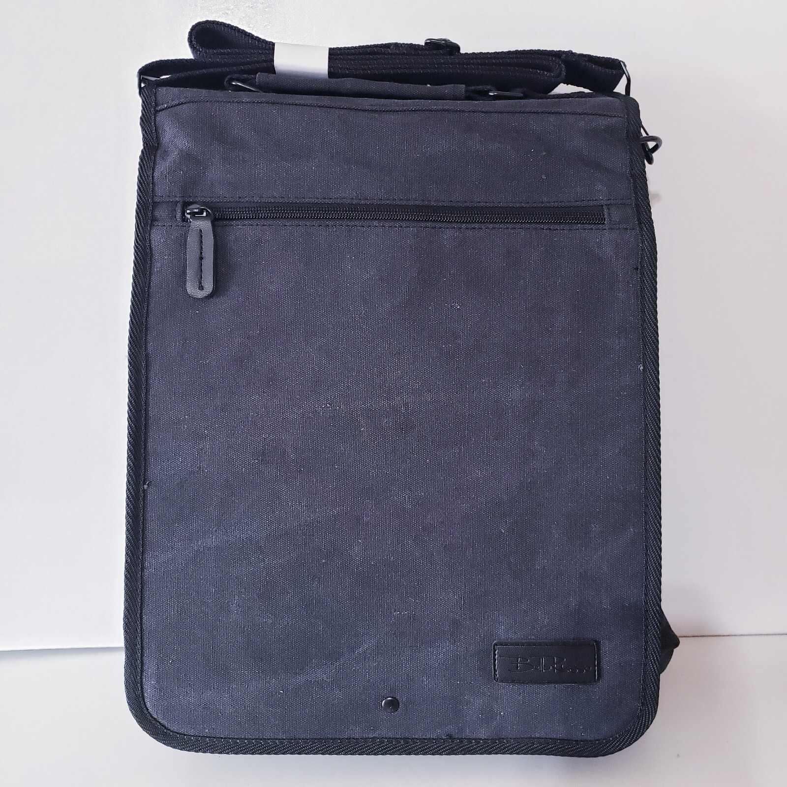 Bella Russo Gray Canvas Shoulder Bag Messenger Organizer New 15" x 12"