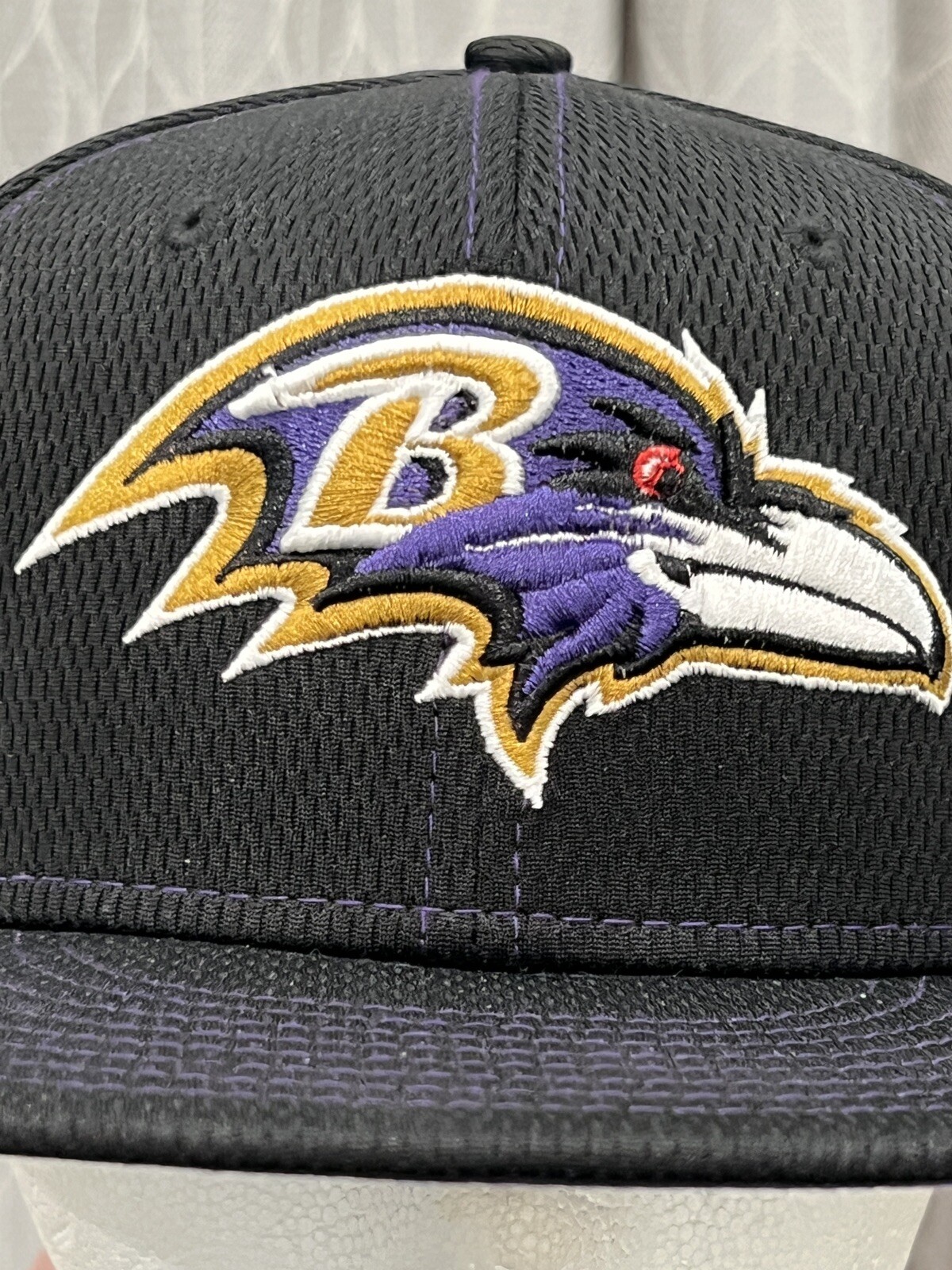 1996 Baltimore Ravens New Era 59FIFTY Size 7 1/4 Fitted Hat Cap Black NFL 100