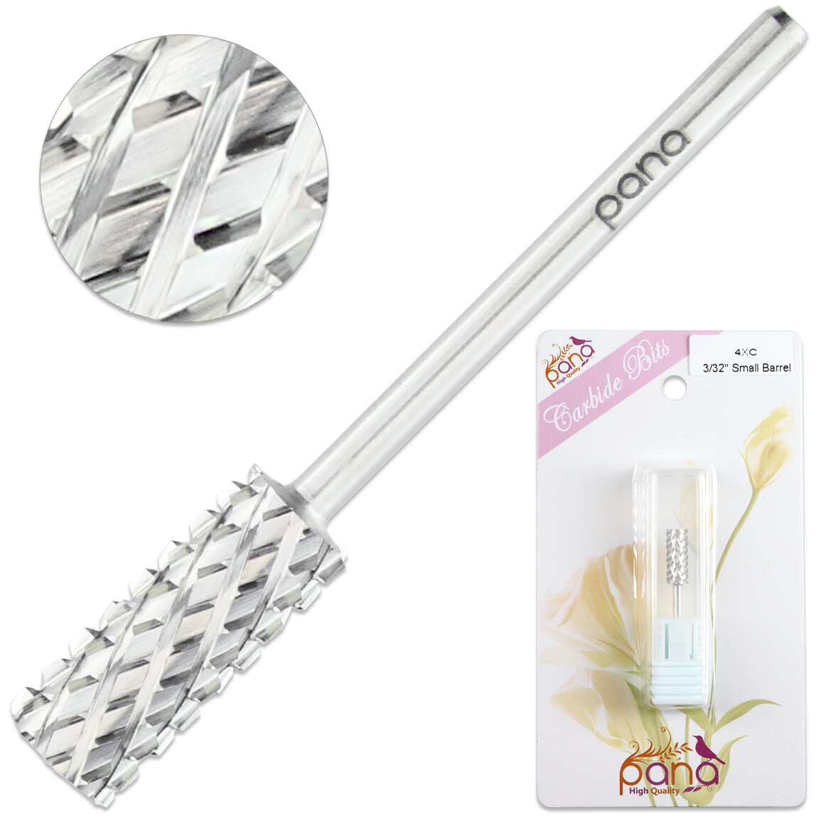 Professional Silver Small Barrel Nail Carbide Drill Bit 4X Coarse Grit