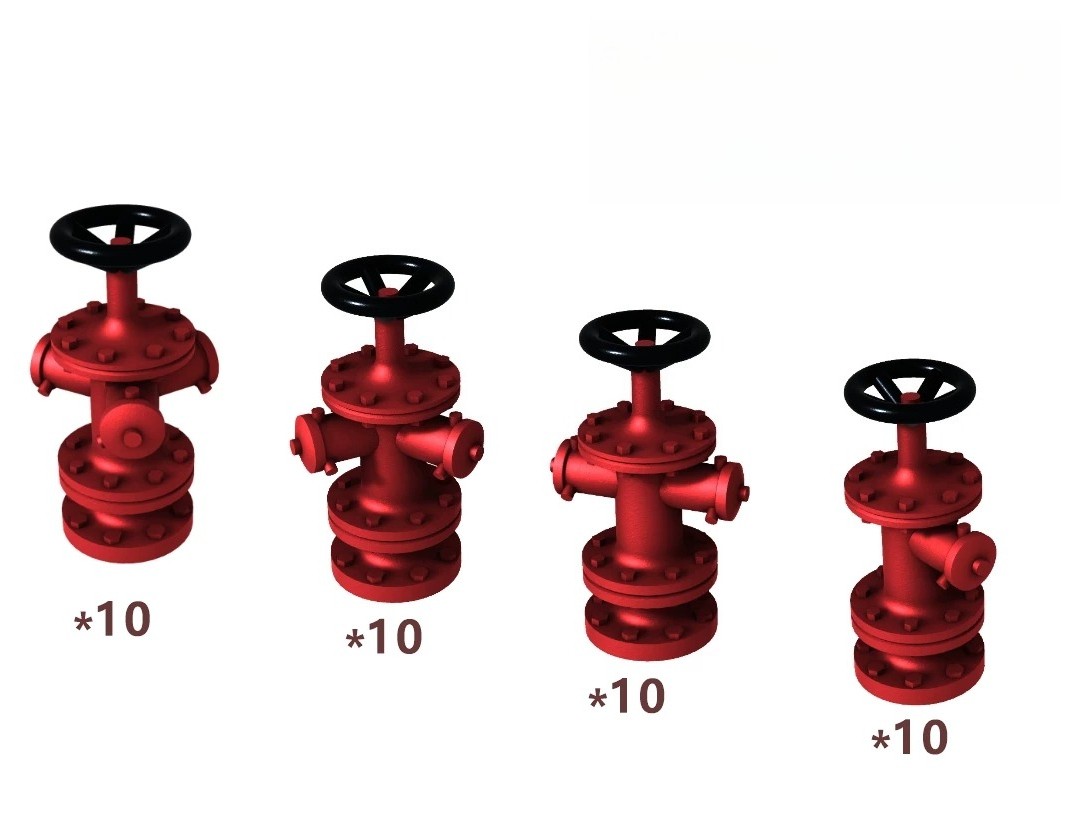 SSMODEL R700081  1/700 scale island fire hydrant four types