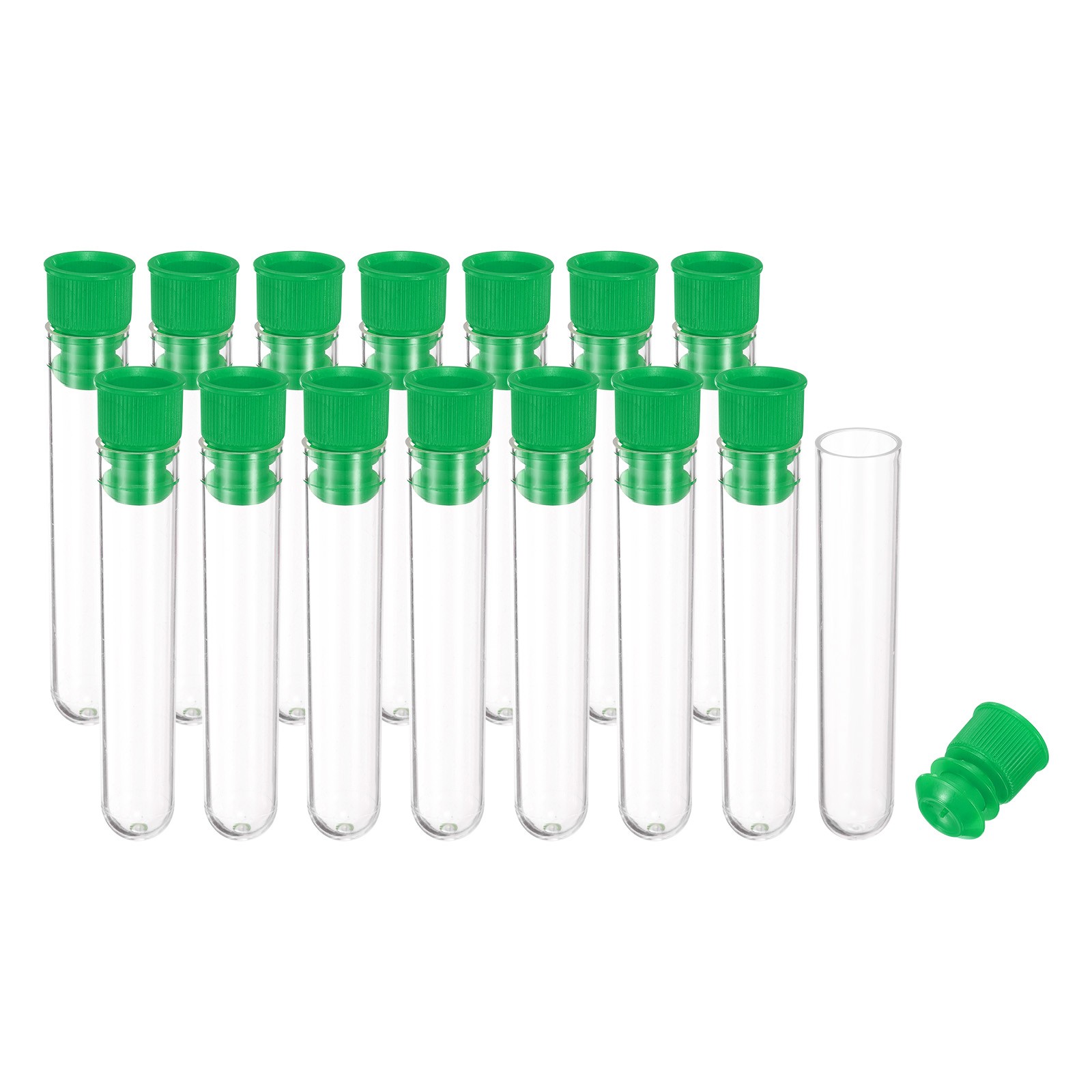 2.4" Length Plastic Sewing Needle Storage Holder, 15 Pcs Pin Tube Green