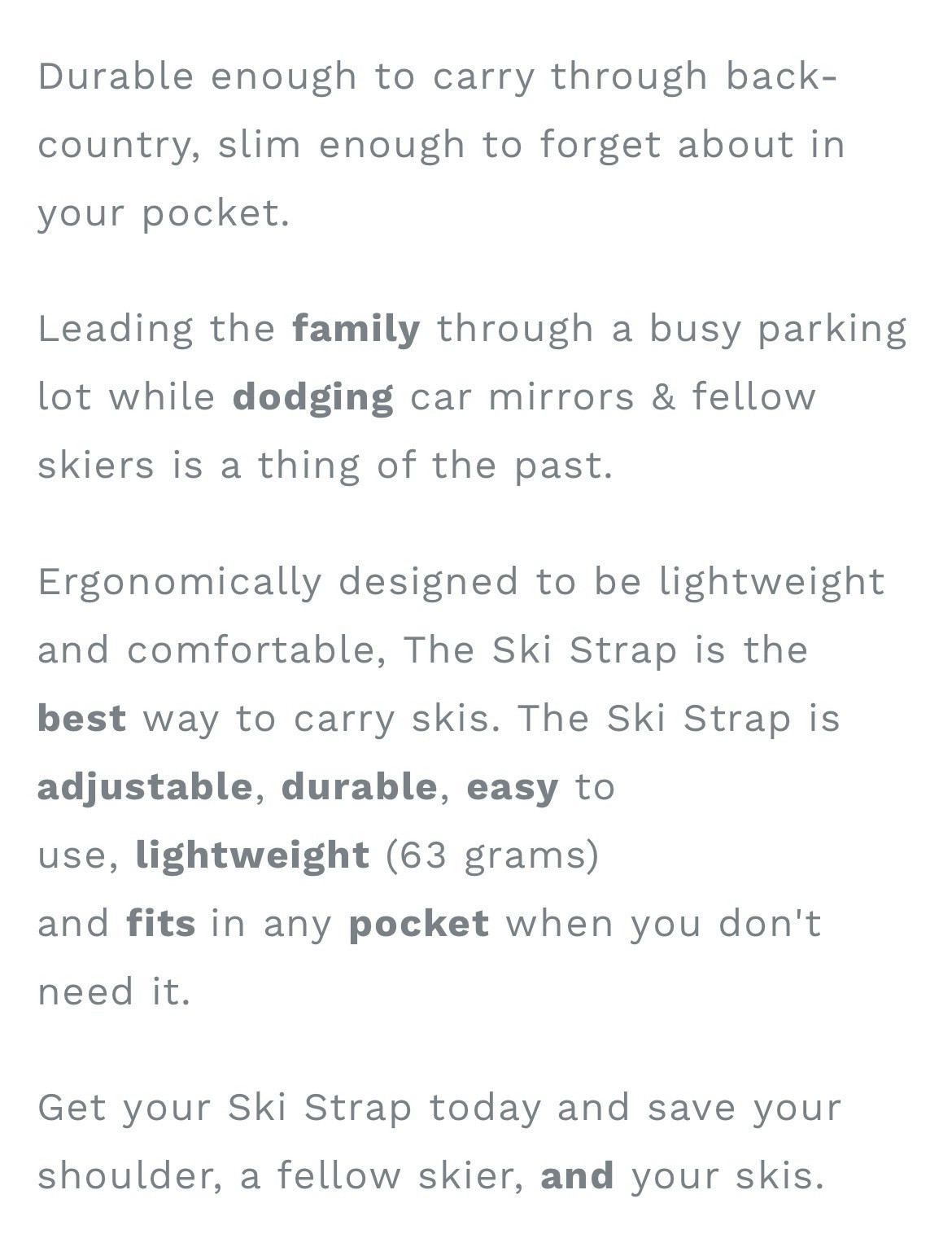 The “SKI STRAP” Ski Carrier Brand New