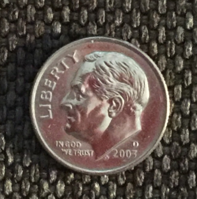 2003 D Dime Roosevelt, actual coin in picture, free shipping.