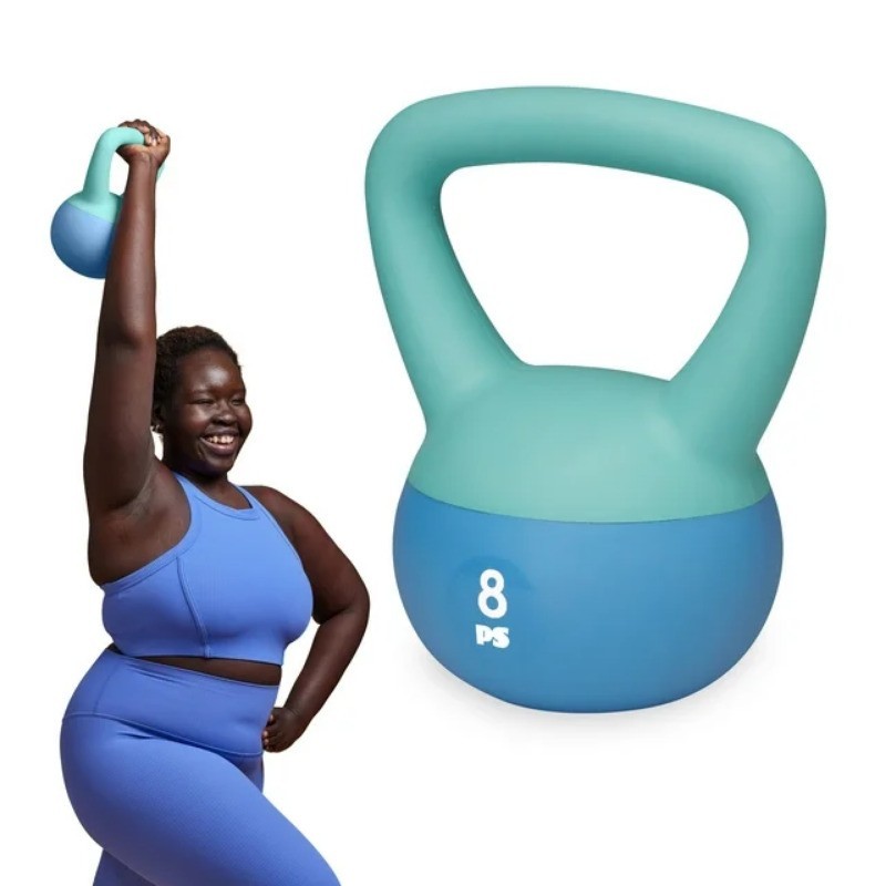 8lb Soft Shell Kettlebell Strength Training Iron Sand Comfort Grip Home Gym