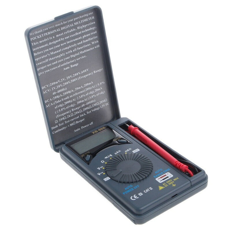 XB866 Mini Auto Range LCD Voltmeter Tester Tool AC/for Pocket Digital Multime