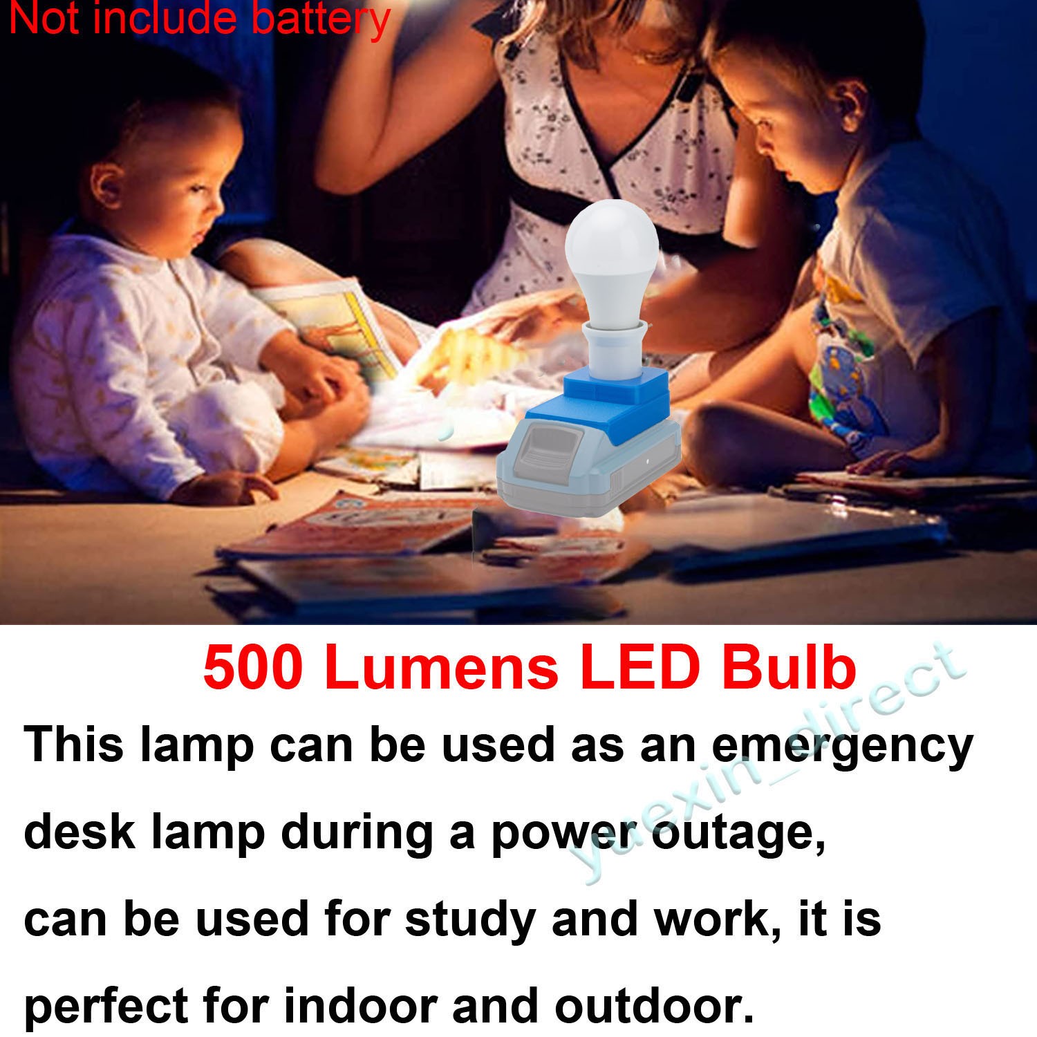 For Hercules 20V Series Battery Powered E27 Bulb Lamp Emergency LED Work Light