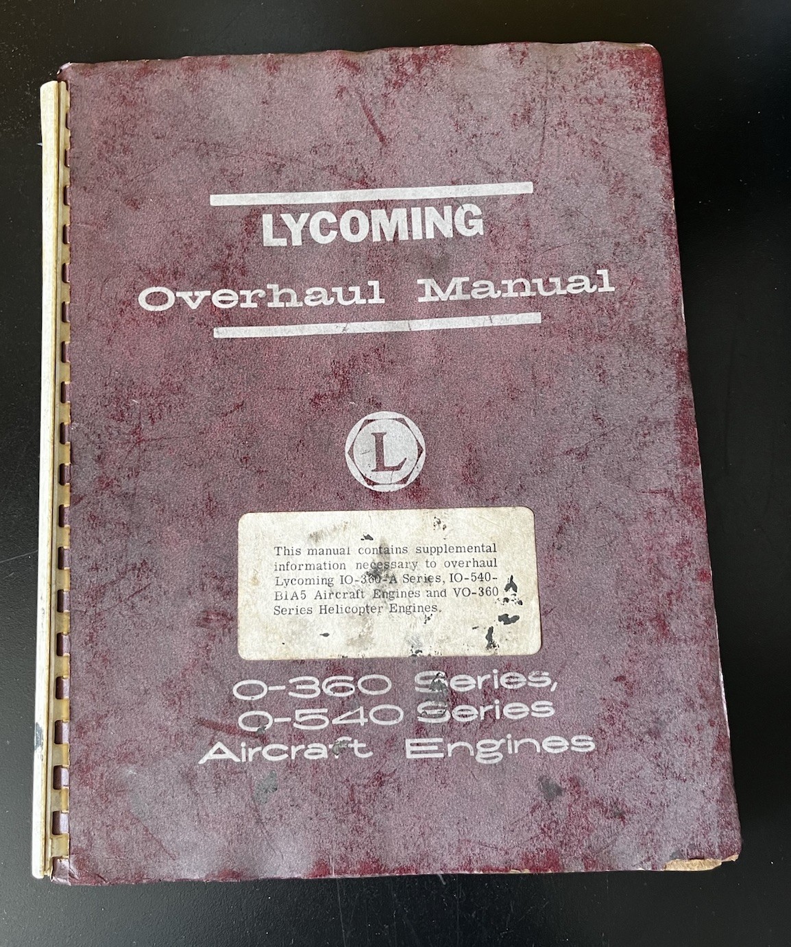 Avco Lycoming O-360 & O-540 Series Aircraft Engines Overhaul Manual.  Flaws Read
