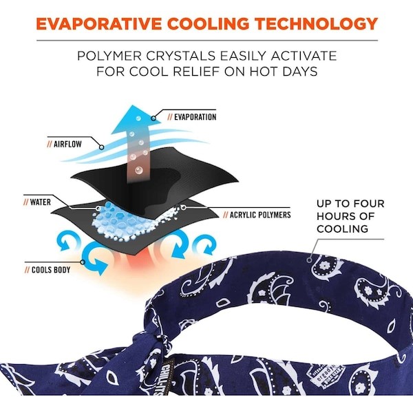 Ergodyne 6700 Cooling Bandana, Universal, Blue