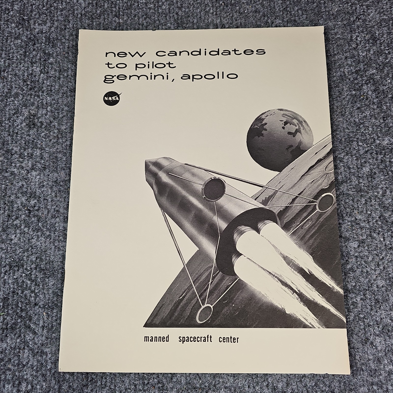 Vtg NASA New Candidates to Pilot Gemini, Apollo Manned Spacecraft Center Booklet