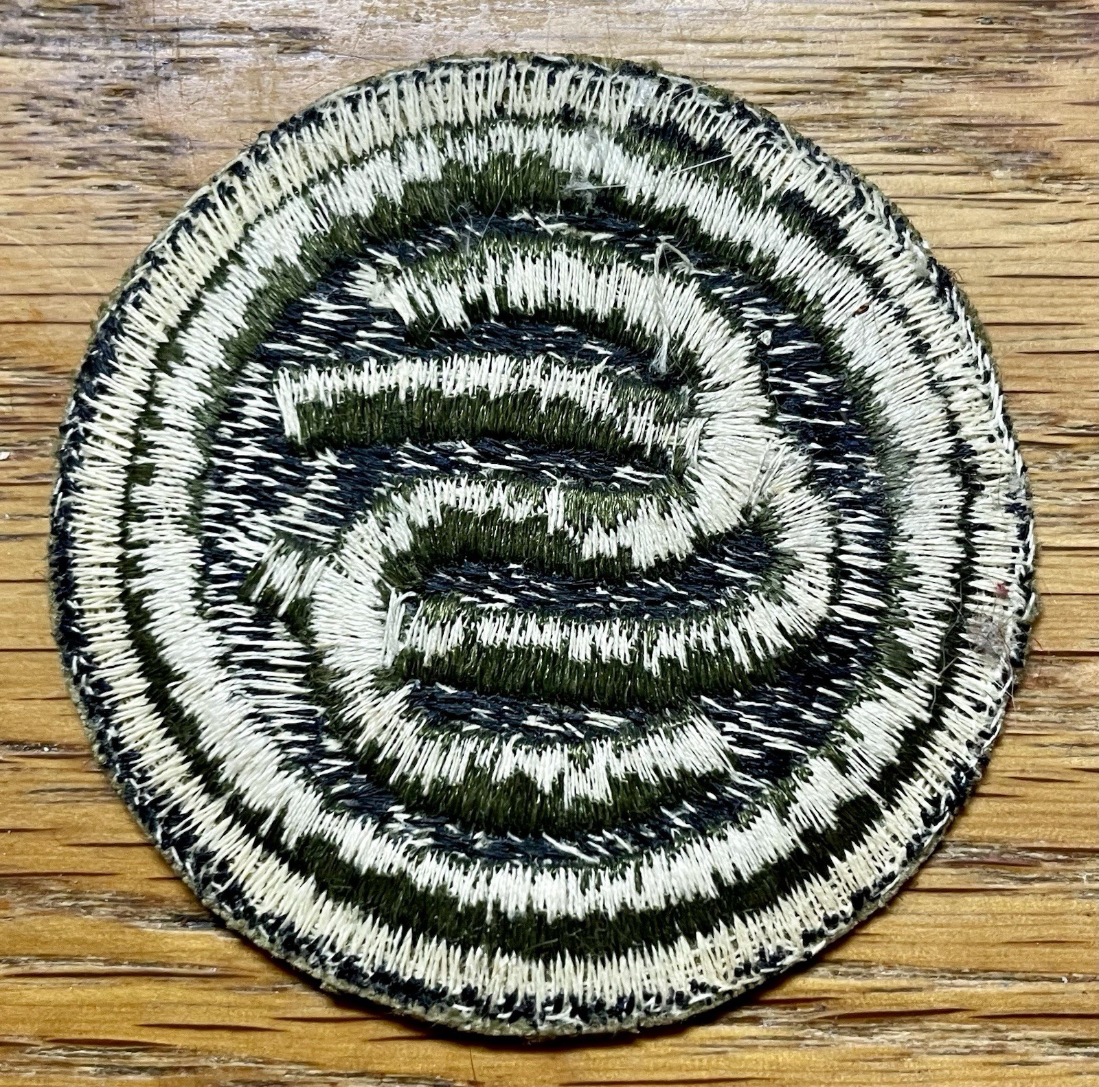 ORIGINAL WWII US OFFICER CANDIDATE SCHOOL (OCS) PATCH BLACK VERSION - WORN
