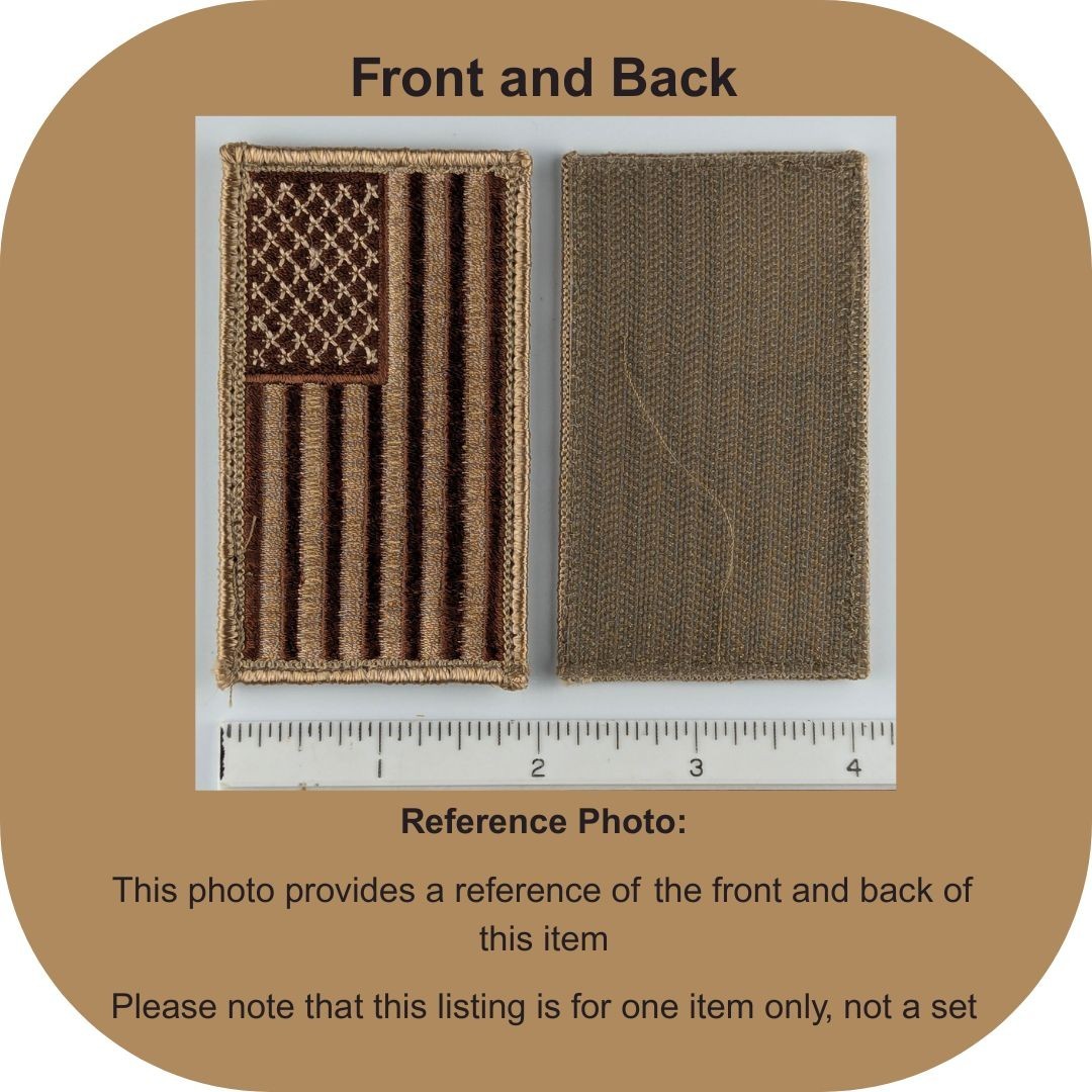 Reverse American Flag Patch - Subdued Desert Sand Tan - Hook - Tactical Patch