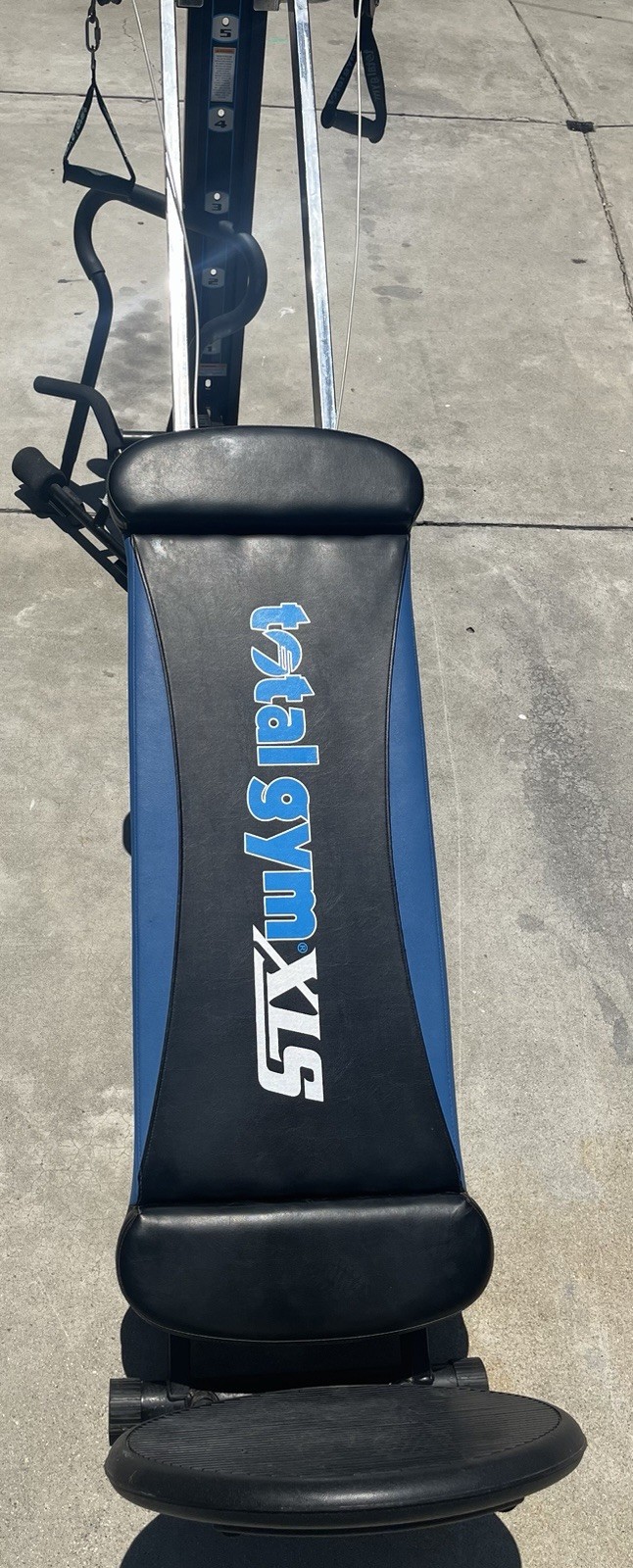 Total Gym STX Crunch Machine Abdominal Exerciser Black Blue Foam Handles