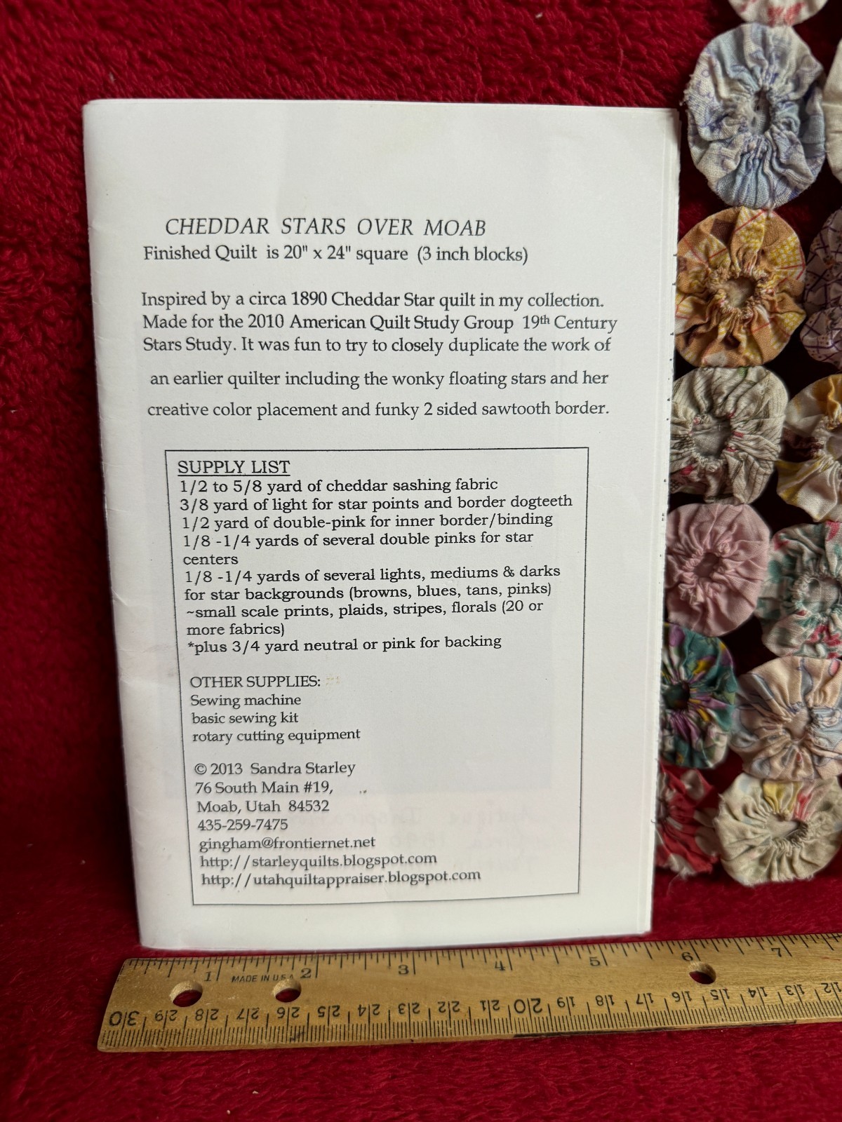 Textile Time Travels Cheddar Stars Over Moab