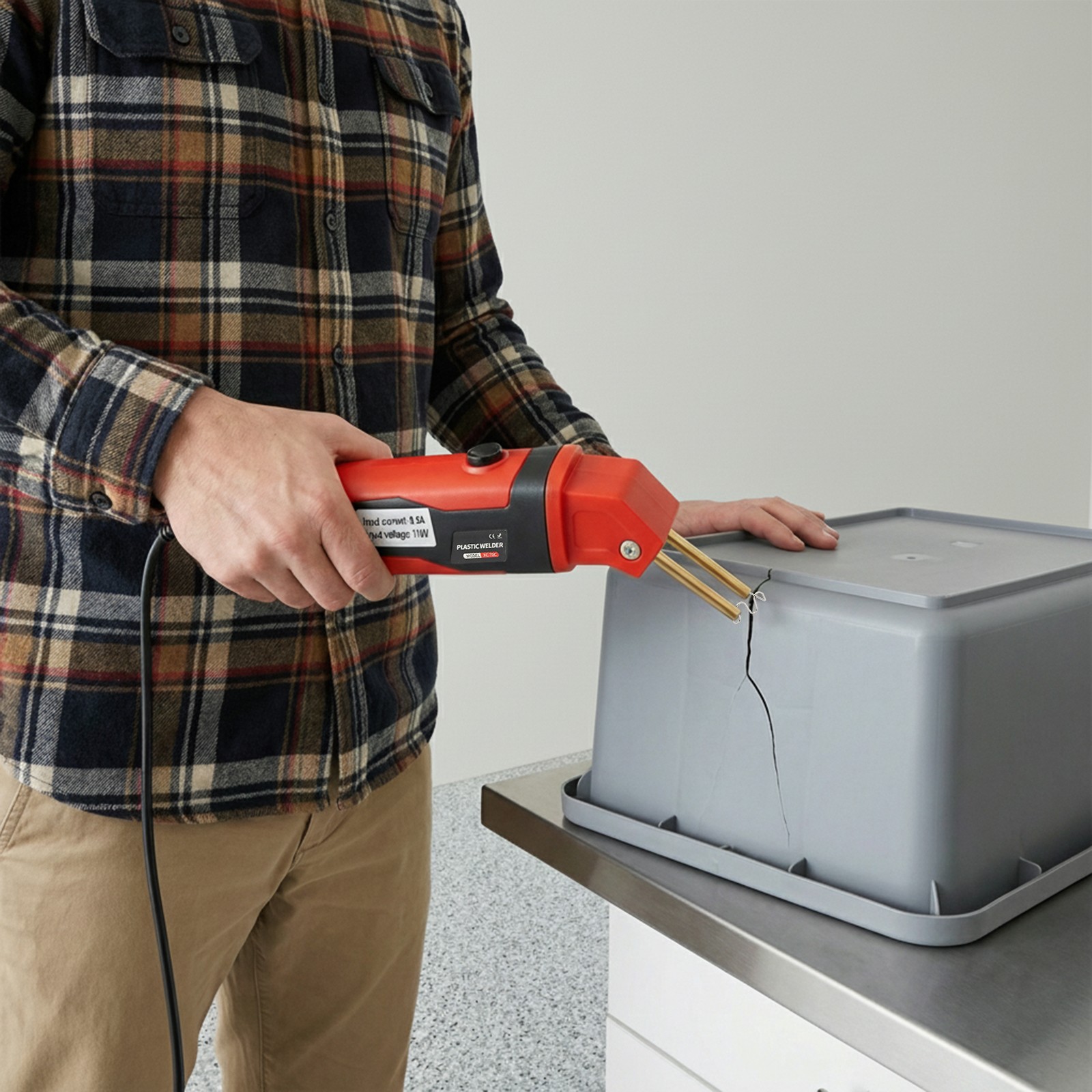 100W Welding Machine Kit,Red Welding Machine for Plastic Repairs,Plastic Welder