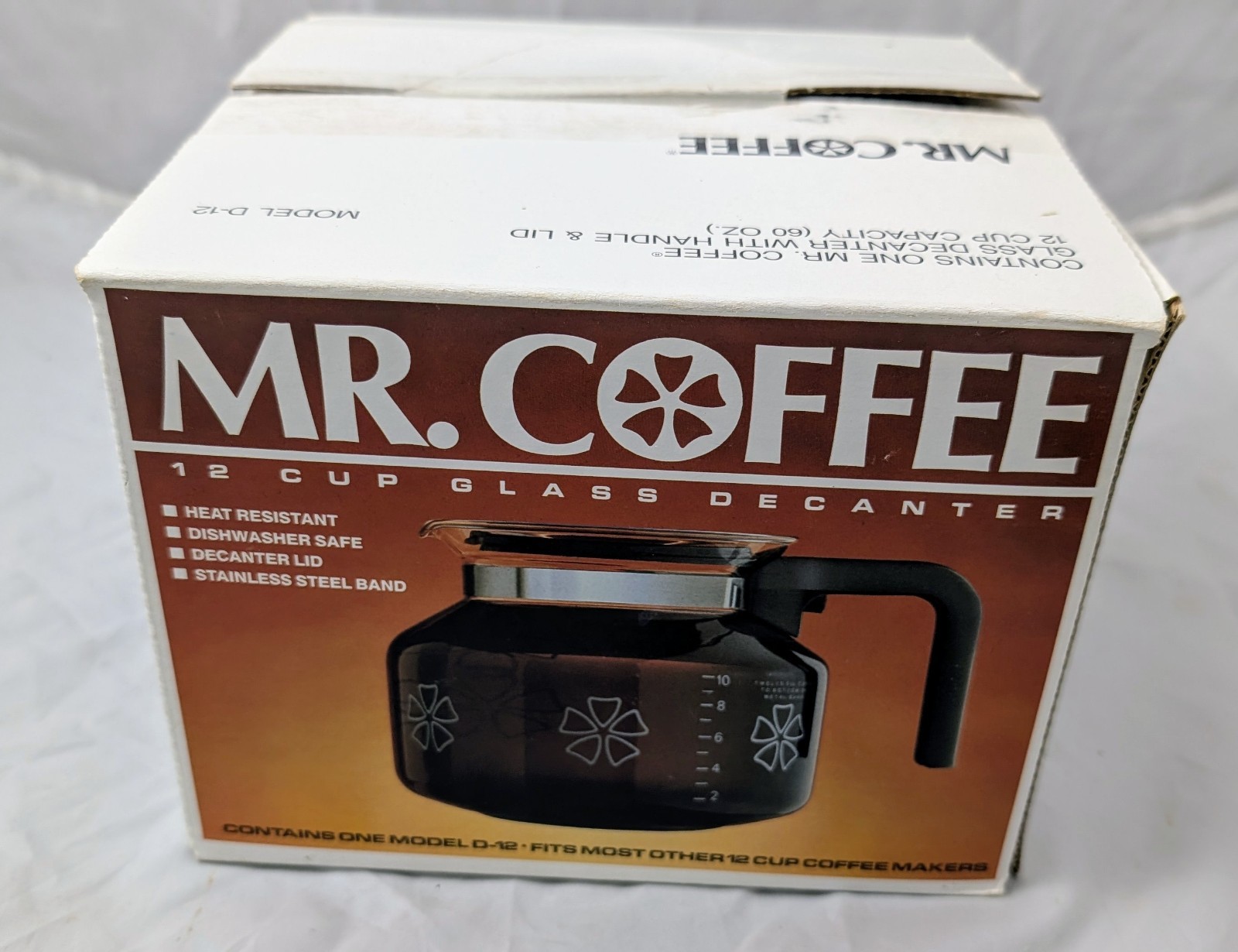 Vintage Mr. Coffee D-12 Glass Carafe 12 Cups Replacement Pot - Original Box
