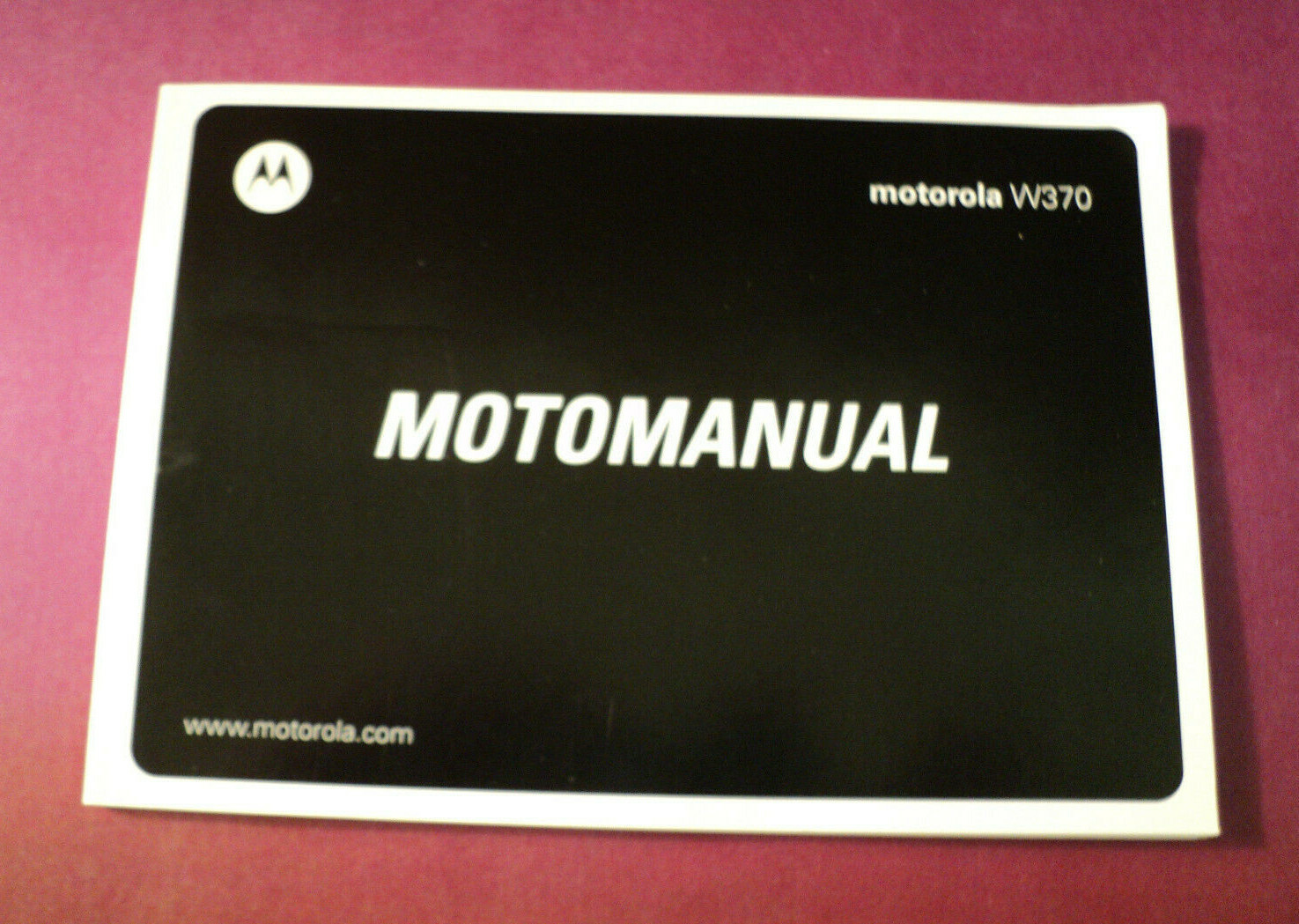 Motorola W370 Manual .........AUCT#3786